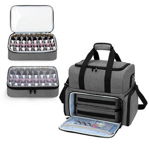 Large Capacity Heavy Duty Carrying Organozador Travel <b>Storage</b> Bag <b>Nail</b> <b>Polish</b> Bottle Set Organizer Bag With 2 Bags - Product Image 6