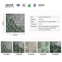 Carreaux de mosaïque en céramique de porcelaine aspect marbre pierre naturelle verte moderne pour piscine extérieure