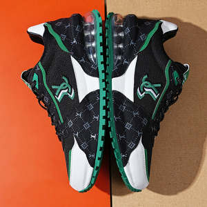 Baskets décontractées en cuir faites à la main pour hommes, style plateforme, pour la marche - Product Image 4