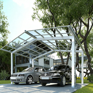 Abri de voiture individuel en <span class=keywords><strong>aluminium</strong></span> de haute qualité avec conception à deux auvents cantilever pour le stationnement de voitures et l'utilisation comme abri de jardin - Product Image 2