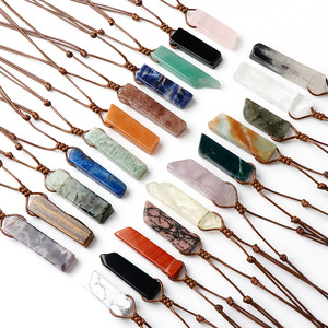 Collar de Piedras de Cristal de Cuarzo Amatista Rectangular Irregular al por Mayor <span class=keywords><strong>2026</strong></span> para la Fabricación de Collares de Regalo - Product Image 6