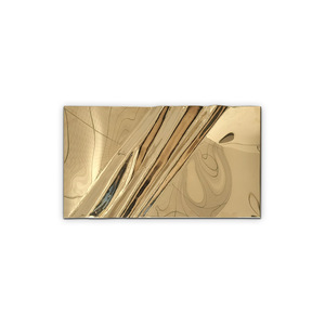 Décorations murales rectangulaires abstraites géométriques en acier inoxydable doré champagne, style moderne et luxueux, pour bureaux et espaces commerciaux - Product Image 5