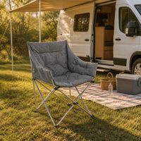 Chaise de camping pliante moderne rembourrée matelassée, chaise d'extérieur avec cadre en acier, capacité 120 kg, chaise longue à dossier haut pour villa et parc