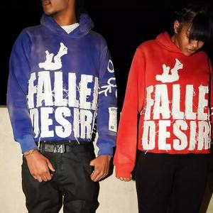 Sweat à capuche surdimensionné décontracté pour homme, personnalisé OEM, de haute qualité, 100% coton, avec fermeture éclair, style streetwear hip-hop, imprimé araignée 3D, écologique - Product Image 1