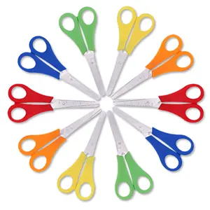 Atacado Rainbow Color Paper Cutting Scissors Segurança Round Tip Scale Scissors para crianças