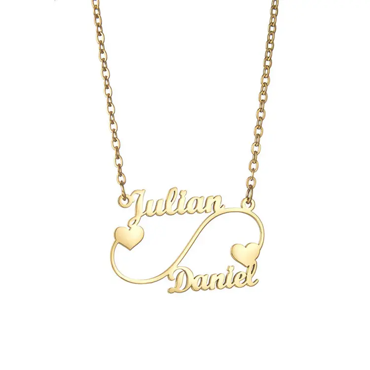 DIY stainless steel name necklace personality multi love pendant collar chain