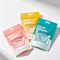 Sachet d'emballage dentaire de qualité alimentaire, imprimé sur mesure, pour appareils dentaires invisibles, pochette de rangement en plastique mat avec fermeture éclair