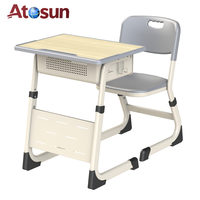 Fournisseur professionnel de mobilier scolaire, ensemble de bureau et de chaise d'étude pour étudiants réglable en hauteur pour la salle de classe