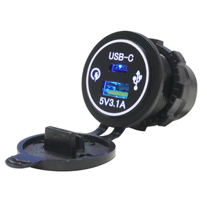 ที่ชาร์จในรถยนต์แบบติดตั้งบนแผง 12V 24V ชาร์จเร็ว 15.5W USB-C USB-A ช่องเสียบคู่ สำหรับรถบัส เรือ และยานพาหนะทางน้ำ - Product Image 1