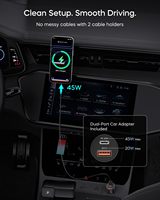 Chargeur de voiture sans fil magnétique 25W à charge rapide, support de fixation sur grille d'aération avec ventilateur de refroidissement, adaptateur 45W, compatible universel