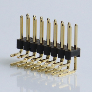 Đồng thau mạ Vàng pin tiêu đề 2.54mm 2*5 pin nữ tiêu đề kết nối hàng duy nhất hàng tăng gấp đôi góc bên phải nam pin tiêu đề 2*2 2*40 - Product Image 1