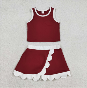 Conjunto de Ropa Deportiva para Bebés Niñas, Chaleco sin Mangas con Diseño de Conchas y Falda Corta para Yoga - Product Image 5