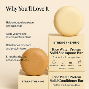 Set de Champú y Acondicionador Sólido de Proteína de Agua de Arroz |   Crecimiento del Cabello y Reparación de Daños |   Sin Sulfatos ni Parabenos |   OEM/ODM Venta al por Mayor - Product Image 3