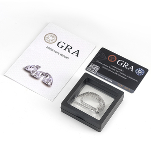 Rinntin Hip Hop 925 Sterling <span class=keywords><strong>Silver</strong></span> 3Mm 4Mm 5Mm VVS Moissanite Kim Cương Vòng Cổ Moissanite Dây Chuyền Quần Vợt - Product Image 2