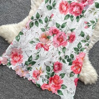 Robe longue décontractée pour femme, élégante, à imprimé floral, en dentelle, épaules dénudées, sans manches, coupe trapèze, pour le quotidien et les soirées