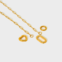 DYO fermoir en forme de cœur en acier inoxydable boucle à ressort plaquée or 18 carats accessoire fait main