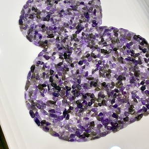 Peinture murale artisanale en cristal d'améthyste naturelle concassée, Feng Shui <span class=keywords><strong>Wu</strong></span> <span class=keywords><strong>Lou</strong></span>, pierre de guérison, décoration intérieure, cadeau spirituel 45cm - Product Image 4