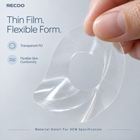 Patch transparent imperméable RECOO pour capteur CGM, film PU transparent pour moniteur continu de glucose, fabricant OEM