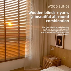 Stores en bois électriques, style chinois vintage, en noyer massif, pour salon et bureau, occultants, <span class=keywords><strong>pare</strong></span>-<span class=keywords><strong>soleil</strong></span>, réglables - Product Image 3