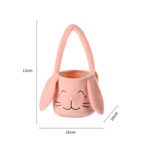 Cubos de Pascua con Orejas de conejo largas y suaves al por mayor, almacenamiento de dulces bonitos para regalo, embalaje portátil, cestas de Pascua de felpa, decoraciones para fiestas - Product Image 2