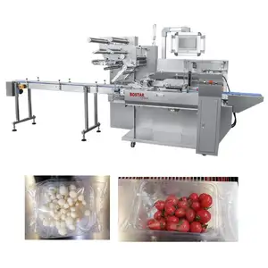 Dondurulmuş taze meyve turuncu yabanmersini berry elma pnömatik otomatik paketleme ve sızdırmazlık makinesi