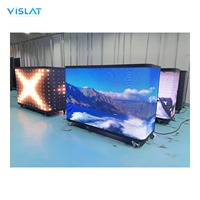 VISLAT Cabine de DJ portable ultime avec écran couleur pour postes de travail mobiles, table d'affichage LED compacte et pliable