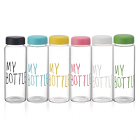 Bouteille d'eau portable en plastique et verre de qualité alimentaire, sans BPA, mignonne, idéale pour le sport, la gym et les voyages – Meilleure vente