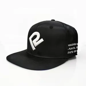 批发高品质时尚定制 logo 刺绣缎面 snapback 帽子和帽子