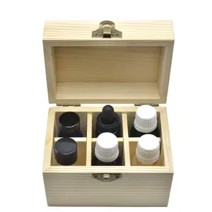 Gran oferta de personalización en línea, nuevo estilo, caja de almacenamiento de aceite esencial de madera con 6 ranuras