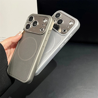 Coque de téléphone magnétique en métal coloré à dissipation thermique pour iPhone 18 Pro 17 16 15 14 Pro Max avec protection d'appareil photo et recharge, finition mate