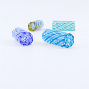 Boquilla de Succión de Vidrio Hecha a Mano con Diseño de Rayas en Espiral, Puntas de Vidrio Duraderas - Product Image 3