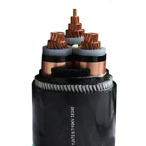 Orta gerilim kablosu 8.7/15KV 26/35KV bakır kablo XLPE/PVC yalıtım PVC ceket 150mm2 185mm2