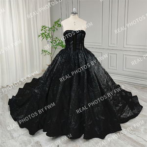 Vestido de Novia Gótico Negro con Lentejuelas y Encaje, Elegante y Lujoso, con Fotos Reales, Alta Calidad, para <span class=keywords><strong>Boda</strong></span>, Modelo 15944 - Product Image 2