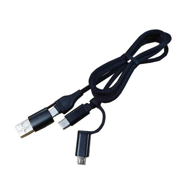 Multiple USB Charging Cable 3 A, 4 in 1 Fast Charger Cable Connector with Dual Phone/Type C/Micro USB Port Adapter