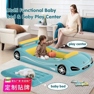 Children Inflatable Car Bed 202x115x57cm Flocked PVC Portable Air Mattress For Kids Indoor Play - Product Image 2
