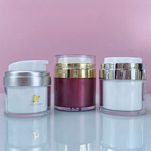 High Quality Airless Pump <b>Jar</b> for Cosmetic Skincare Cream Makeup Beauty Lotion with <b>Plastic</b> Cap for Skin Care - Product Image 2