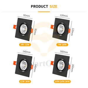 高流明无频闪洗墙灯聚光灯圆形方形15W 25W 35W嵌入式<span class=keywords><strong>LED</strong></span>筒灯COB射灯吸顶筒灯 - Product Image 4