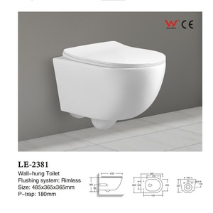 Inodoro suspendido CR C012 sin borde, con descarga, 490x340x360mm, para casa u hotel - Product Image 4