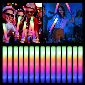 50/100Pcs LED <strong>Glow</strong> <strong>Sticks</strong> Bulk Colorful RGB Foam <strong>Stick</strong> Cheer Tube Dark Light Xmas Birthday Wedding Music Concert Party Supplies - Product Image 1