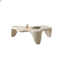 Table basse élégante vintage moderne en fibre de verre rouge Sloth, table à thé incurvée, table d'appoint ronde, salon, meubles d'intérieur et d'extérieur