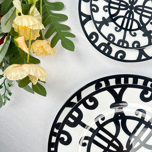 <b>Plates</b> Restaurant Ceramic Porcelain <b>Plate</b> for Restaurant <b>Black</b> Charger <b>Plates</b> Wedding - Product Image 6