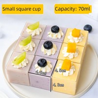 Gobelet à dessert carré miniature de haute qualité de 5 oz pour gâteau, en plastique PS transparent, jetable et écologique, logo personnalisé, utilisation pour les fêtes