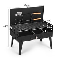 Barbecue pliant en fer pour l'extérieur, best-seller transfrontalier, avec boîte à outils