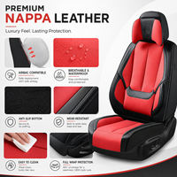 Kit de housses de siège arrière réglables de luxe Luxfit en cuir Nappa, protection complète des sièges arrière, compatible airbag, pour berline, SUV, pick-up, 5 places
