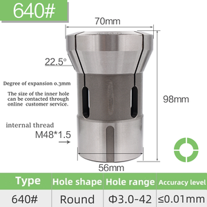 Stuka ck0640 # Loại CNC Lathe trở lại kéo <span class=keywords><strong>Collet</strong></span> mùa xuân thép <span class=keywords><strong>Chuck</strong></span> Vòng - Product Image 2