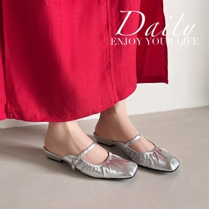 Sandalias de cuero de moda, estilo minimalista, con correa de un botón, impermeables, de suela plana, color liso, con suela gruesa y tiras en el tobillo. - Product Image 4