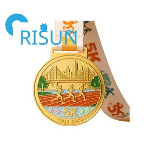Médailles et trophées métalliques 3D personnalisés avec logo gratuit, médailles de course sportive personnalisées pour course à pied 5K, 10K, marathon, trail - Product Image 6