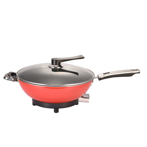 Olla Eléctrica 3 en 1, <span class=keywords><strong>Wok</strong></span> Redondo Multifuncional de Cerámica <span class=keywords><strong>con</strong></span> <span class=keywords><strong>Tapa</strong></span> de <span class=keywords><strong>Vidrio</strong></span> Templado, Ahorro de Energía para Uso Doméstico - Product Image 4