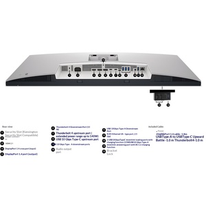 Nouveau Moniteur Dell 31,5 Pouces 4K UltraSharp Hub Premium Edition Argent 120Hz 140W Interface Thunderbolt 4 HDR600 U3225QE U322 - Product Image 6