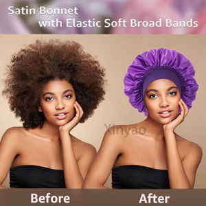 Custom Logo Satin Bonnet Sleep Cap for Women Large Wide Soft Band Sleep Bonnet for Curly <strong>Hair</strong> Multi-Purpose <strong>Hair</strong> <strong>Care</strong> <strong>Styling</strong> - Product Image 5